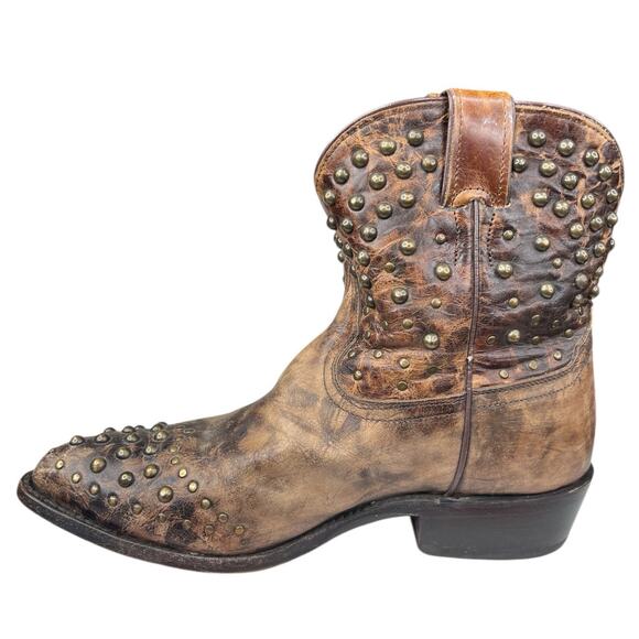 Frye Women’s Billy Brown Leather Studded Western Ankle Boots Size US 8 B - Picture 2 of 10